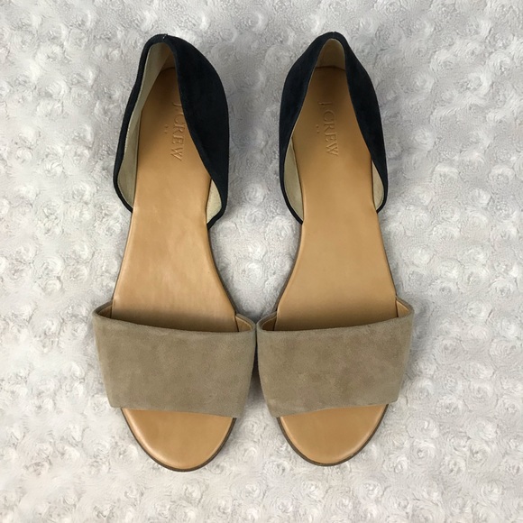J. Crew Factory Shoes - J. Crew Factory Suede Peep Toe D’orsay Flats 10